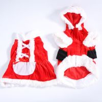 Christmas Dog Clothes Santa Dog Costume Winter Pet Coats Dress for Small Dogs Yorkies Chihuahua Clothes Cat Clothing