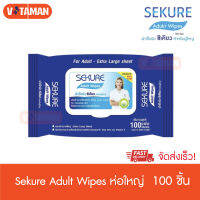 SEKURE Wipes ผ้าเปียกเช็ดผิว ซีเคียว สำหรับผู้ใหญ่ (100 แผ่น 1 ห่อ) จัดส่ง Kerry Express