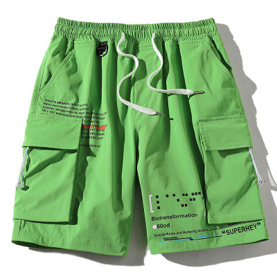 Single Road Cargo Shorts Men 2021 Summer Side Pockets Short Pants Male Hip Hop Japanese Streetwear Harajuku Board Shorts For Men