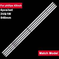 4pcs/set 848mm Led Tv Backlights Strip For philips 43inch LB43104 KS-AL 94V-0 E465853 43PUS6503 43PUS6262 43PUS6753/12 43PFS5503 Electrical Circuitry