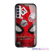 UCUC เคสโทรศัพท์เคสสำหรับ OPPO Reno 4 ProกรณีMarvelเคสโทรศัพท์สำหรับชายปลอกสไปเดอร์แมนสไปเดอร์Manกระจกเทมเปอร์ฝาหลังกรณี