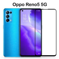 กระจกนิรภัย กันรอย เต็มจอ เก็บขอบ แนบสนิท Oppo Reno 5 4G / 5G สีดำ