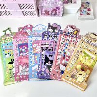 Sanrio ชุดสติกเกอร์ Diy นักเรียนสติ๊กเกอร์การ์ตูนน่ารักสำหรับครอบครัว Kuromi Cinnamoroll