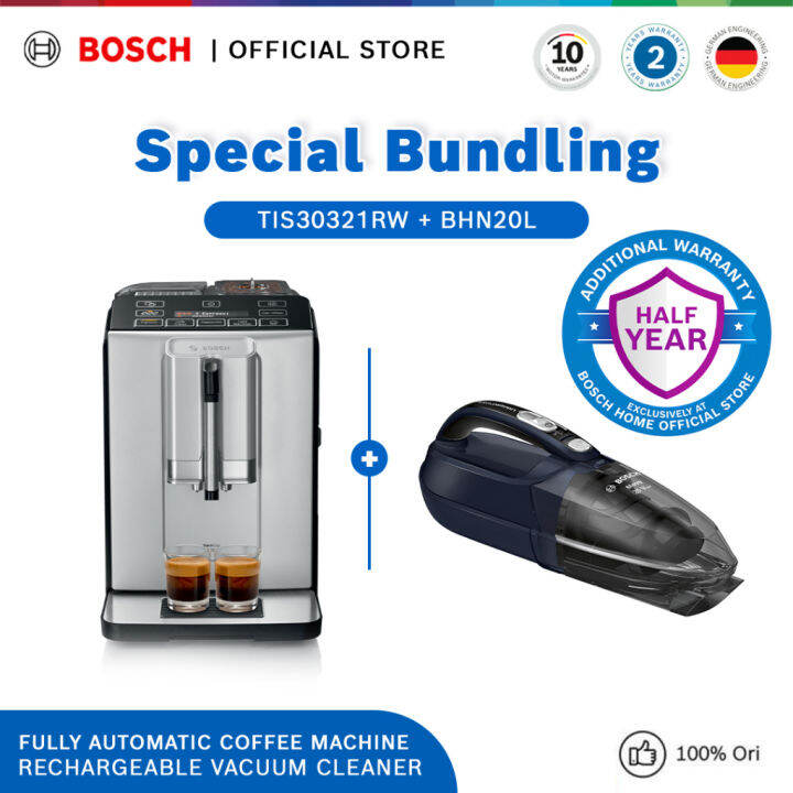 [PROMO] Bosch Coffee Machine TIS30321RW+Rechargeable Vacuum BHN20L