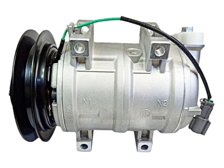 คอมแอร์-ใหม่ยกลูก-compressor-isuzu-deca-1b-l-dks-คอมแอร์-อีซูซุ-เดก้า-dks-มูเล่1ร่อง-b-ออกซ้าย-24v-ครบชุดพร้อมมูเล่-คอยครัช