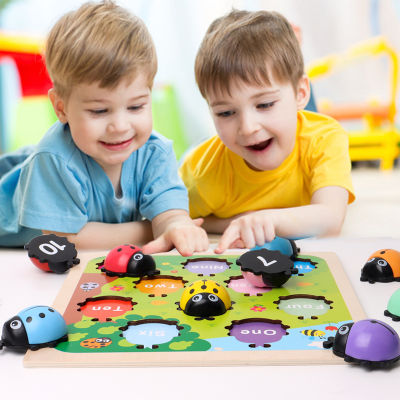 Treeyear Math Preschool Kids Activity Counting Ladybugs Game Montessori Counting Toys for Toddlers Wooden Educational