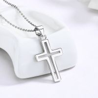 Hollow Cross Necklace S925 Silver Fashion Pendant Necklace For Women Wholesale Jewelry Gift