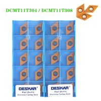 เม็ดมีดคาร์ไบด์ DCMT11T304 DCMT11T308 LF9018 DESKAR CNC เครื่องกลึงภายนอกเครื่องมือตัดใบมีด DCMT สําหรับเหล็ก