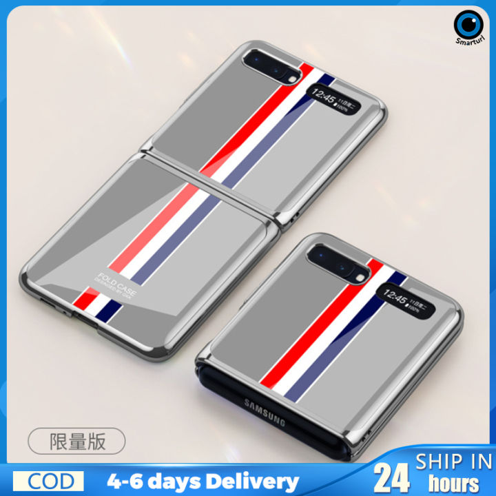 ปลอกผิวป้องกันเคสโทรศัพท์กระจกเทมเปอร์ใช้ได้กับ-galaxy-z-เคสโทรศัพท์โทรศัพท์มือถือพับได้พับได้