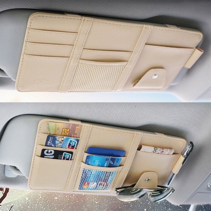 car-organizer-sunshade-storage-bag-car-sun-visor-clip-bag-leather-stowing-tidying-box-pen-card-ticket-sunglasses-holder-ornament