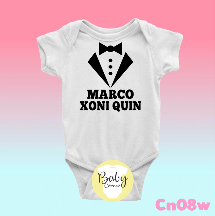 tuxedo with name ( statement onesie / baby onesie / infant romper / infant clothing / onesie