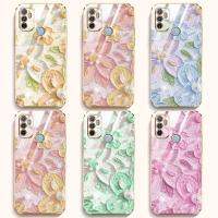 เคสโทรศัพท์สำหรับ A33 OPPO A53 A32สายคล้อง A11S A53S ทรงภาพวาดสีน้ำมันแบนลายดอกไม้ส่ง