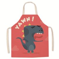 Kitchen Cooking Apron Animal Print Aprons for Dinosaur Women Sleeveless Biking Bibs Pinafores Children Apron Home Bib