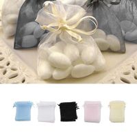 50Pcs Multicolor Organza Gift Bags Wedding Party Favor Bags Transparent Organza Bags Small Gift Packaging Bags Packaging, 9X12 cm