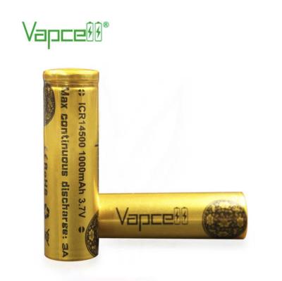 ถ่านชาร์จ Vapcell ICR 14500 1000mAh 3A 3.7V 2 ก้อน หัวตัด ของแท้ แถมกล่องใส่ถ่าน