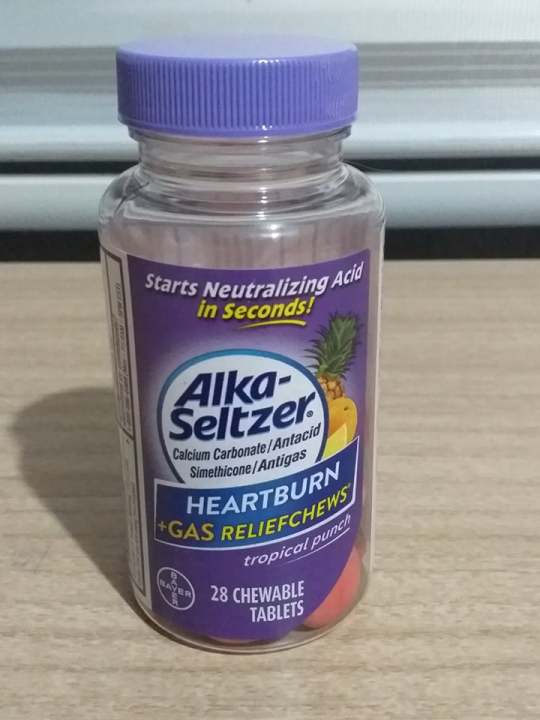 ALKA SELTZER Heartburn+GAS Reliefchews 28 Chewable Tablet Tropical ...