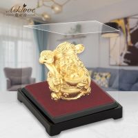 The god of wealth Feng shui decor 24K Gold Foil Statue Wealth God Office Ornament Crafts Collect Wealth Home Office Decoration
