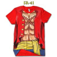 ลิง D. เสื้อยืด พิมพ์ลายอนิเมะ One Piece Monkey D. 3 มิติ สําหรับผู้หญิง ลูฟี่ SR-41