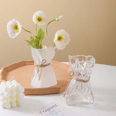 Origami Irregular Glass Vase Living Room Hydroponic Home Decoration Handicrafts and Ornaments Flower Vase