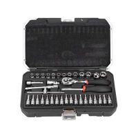 FIXMAN 37Pcs Socket Wrench 1/4in Ratchet Repair Tool Set Kit for Car Engine Maintenance