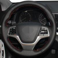 DIY Black Faux Leather Car Accessories Steering Wheel Cover For Hyundai Solaris Elantra 4 2016-2017 Accent 2018 2019 2020