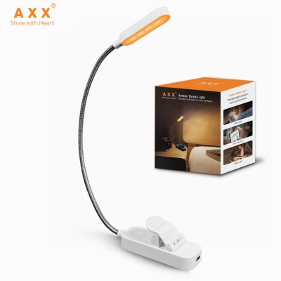 Book Light Clip on Amber Rechargeable Reading Light for Bed Clip Light for Kids Dimmable Small LED Night Light Students Computer Night Lights