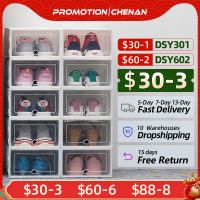 【HOT】 6Packs Transparent Shoe Shoes Organizers Plastic Thickened Dustproof Storage Stackable Combined Cabinet