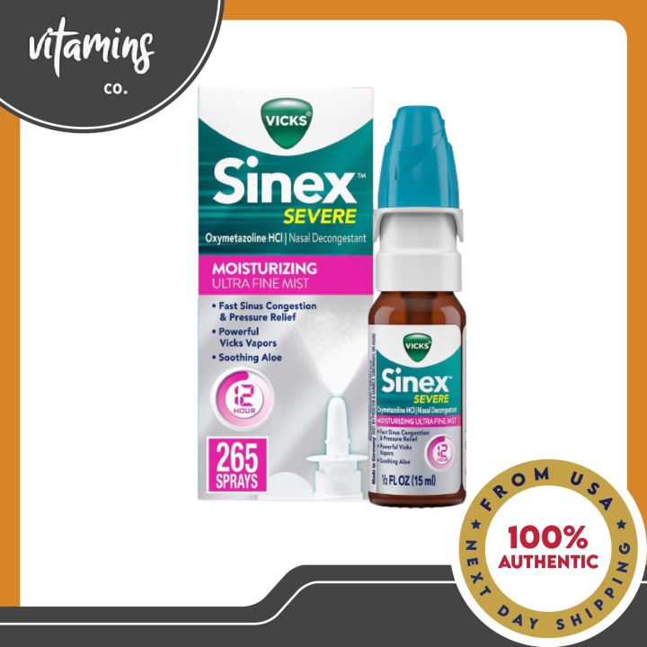 Vicks Sinex Severe Nasal Spray Decongestant with Aloe (15 ml) | Lazada PH