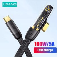 {KOLT Digital} USAMS PD 100W สายสำหรับ Huawei ศอกเกม Xiaomi ประเภท C Samsung เพื่อสายเคเบิลข้อมูล MacBook iPad ชาร์จ USB ที่รวดเร็ว