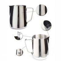 Stainless Steel Frothing Pitcher Pull Flower Cup Cappuccino Coffee Milk Mug MNKG