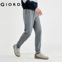 GIORDANO Men Joggers Drawstring Elastic Waist Athleisure Joggers Slant Pockets Exposed Seam Fashion Casual Joggers 13113790