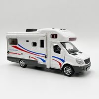 ของเล่นสำหรับโชว์รถโมเดลเหล็ก1:36รถตู้ตั้งแคมป์ Motorhome รถทัวร์ริ่งดึงกลับพร้อมแอมป์เสียง; ไฟ