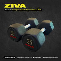 ZIVA - Premium Hexagon Virgin Rubber Dumbbell ดัมเบลหกเหลี่ยม 35 lbs สินค้านำเข้าจากต่างประเทศ ของแท้ 100% (ราคาต่อคู่)