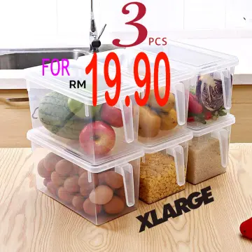 Storage Container 6 Grid Food Vegetable Fruit Storage Bin Fridge Organizer  Drain Tray Meat Onion Ginger Transparent Crisper