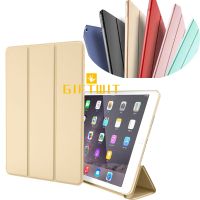 {RUBBIE Shell} Tri พับกรณีสำหรับ iPad Air 2หนัง PU ด้านหน้าปกบางแม่เหล็กพลิกยืนอัตโนมัตินอน/ตื่นปกแท็บเล็ตอัจฉริยะสำหรับ iPad Air 2