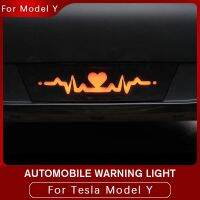 For Tesla Model Y 2017-2022 LED Brake Turn Signal Lamp Pilot Lights Five Flashing Modes Heartbeat Lamp Car Tail Caution Light