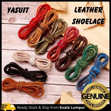 Premium Synthetic Leather Shoe Laces with Gunmetal Malaysia