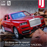 Diecast 1:32 Scale Rolls Royce Cullinan รุ่นรถยนต์โลหะรุ่นเสียงและแสงดึงกลับ SUV สำหรับเด็ก6ประตูเปิดได้