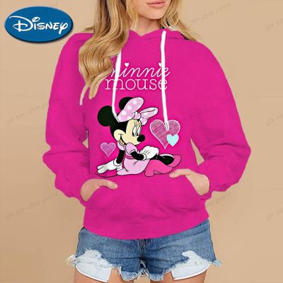 2022 Design Sense Cartoon Disney Minnie Can Tie Dye Sweatshirt Ladies Autumn Winter Hoodie Street Fashion Versatile Pocket Top