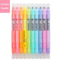 10 PCSSet Erasable Highlightet Marker Pens Watercolor Double Head Hot-erase Magic Pens for School Writing Graffiti Art Paiting