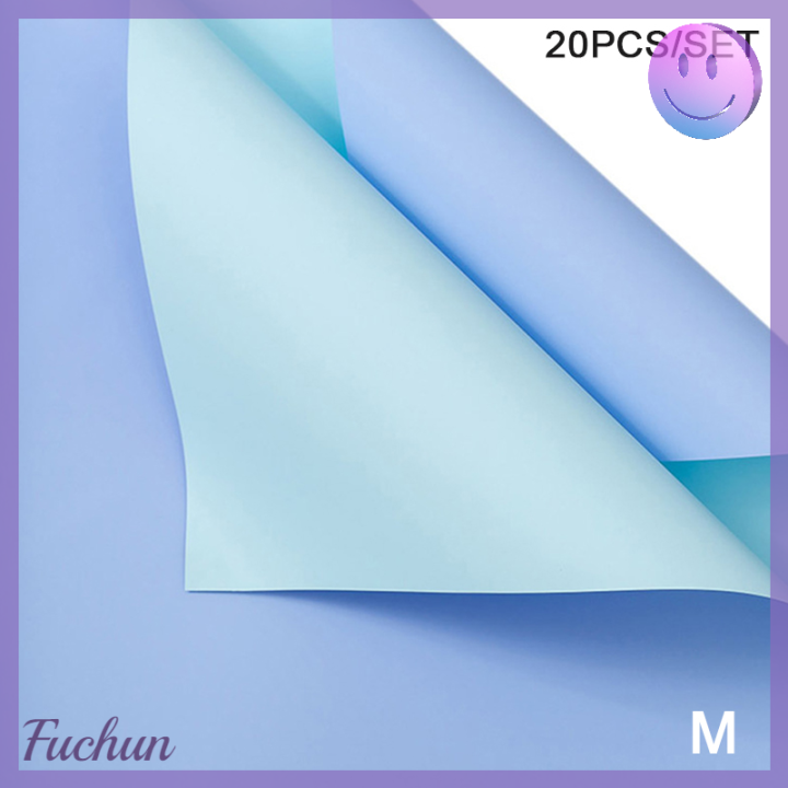 fuchun-ช่อดอกไม้สองด้าน-ช่อดอกไม้กระดาษห่อสำหรับตกแต่งกระดาษห่อดอกไม้แพ็ค20ชิ้น
