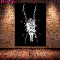 ใหม่ Unframed Wall Art ผ้าใบ: งูสีดำลึกลับ,แพะ Pagan Witchcraft Elements, Demon Skeleton โปสเตอร์พิมพ์ Decor