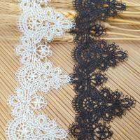 1 Yard/2 Yards White Black Flower Embroidery Lace Trim Fabric for Wedding Dress Decoration DIY Sewing Accessories 6cm Fabric  Material