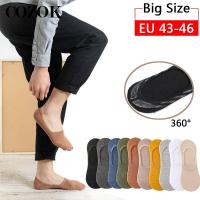 5 Pairs Quality 360 Angle Silicone Non-skid Mens Boat Socks Summer No Show Invisible Male Sock Slippers For Man Big Size 45 46 Socks