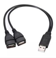 USB 2.0 ชาย 2 คู่ USB แจ็คตัวเมีย Y Splitter HUB อะแดปเตอร์สายไฟ