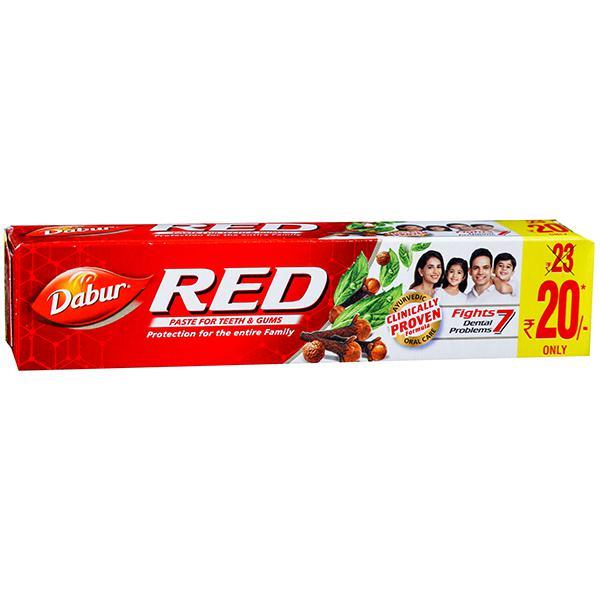 "Dabur Red Tooth Paste Ayurveda Toothpaste 42gกรัม ยาสีฟันสมุนไพร กานพลู ดาบู"