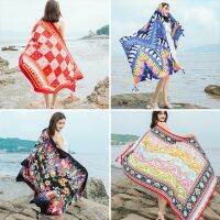 {BUSA Fashion Accessories} ใหม่แฟชั่นผ้าพันคอผู้หญิง Шары Bohemian พิมพ์ผ้าคลุมไหล่ Tapestry แขวนผนัง Beach Decor Boho Shawls Wraps ผ้าพันคอ Pashmina