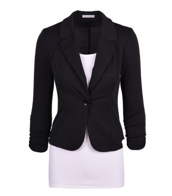 Open Front Notched Blazer 2021 Autumn Women Formal Jackets Office Work Slim Fit Blazer White Ladies Suits size S-3XL