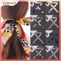 VJMHGS 2Pcs 40 สี ที่คาดผม อุปกรณ์ตกแต่ง ผ้าพันคอริบบิ้นตกแต่ง ริบบิ้นหูหิ้วกระเป๋าถือ ผ้าพันคอคอ ผ้าพันคอไหมขนาดเล็ก