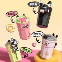 Magic Rabbit Coffee Cup Female Fashion Water Cup Insulation Cup Office Drink Milk Tea Simple And Cute Student Teacup 【JUNE】